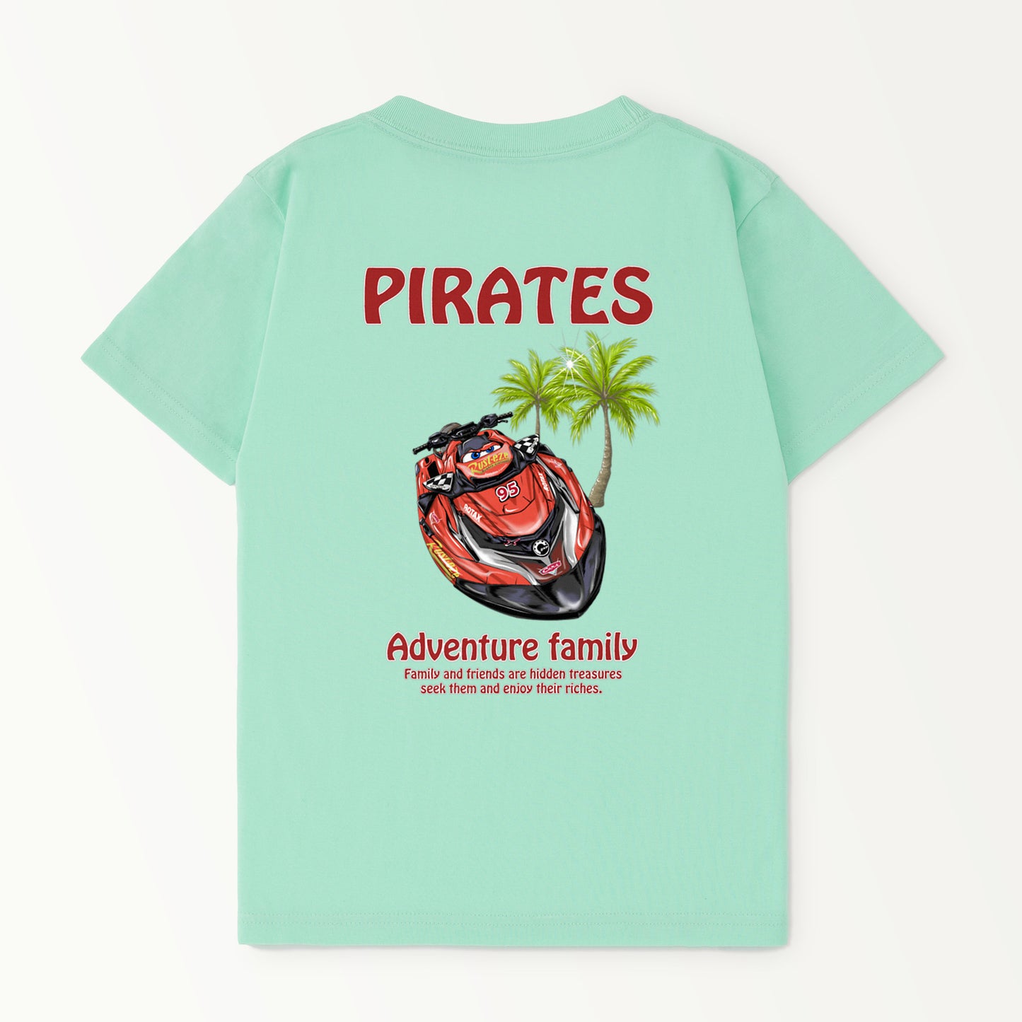 ■マシン　PIRATES様赤 ヤシの木 ちびっ子サイズ パステル【Custom design】