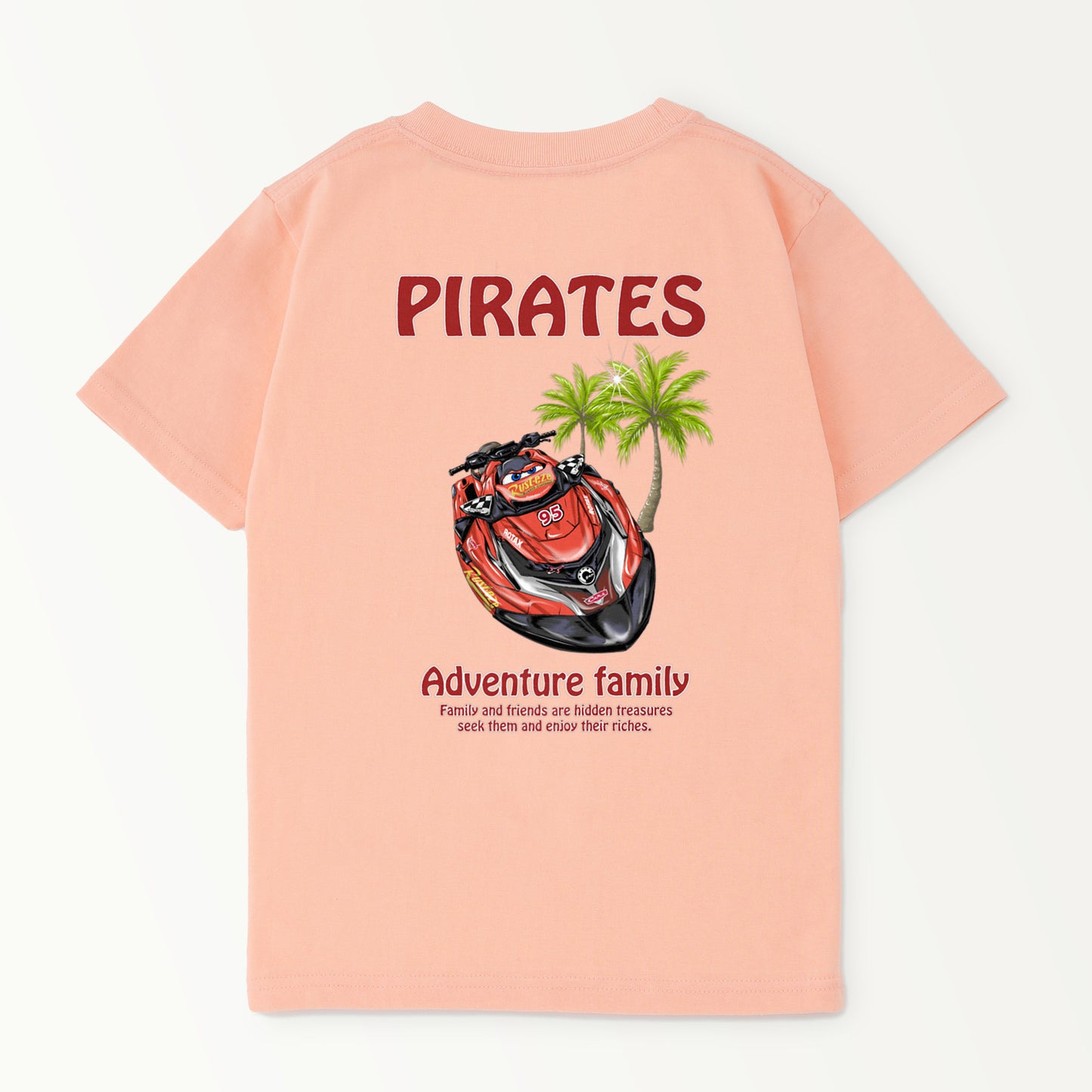 ■マシン　PIRATES様赤 ヤシの木 ちびっ子サイズ パステル【Custom design】