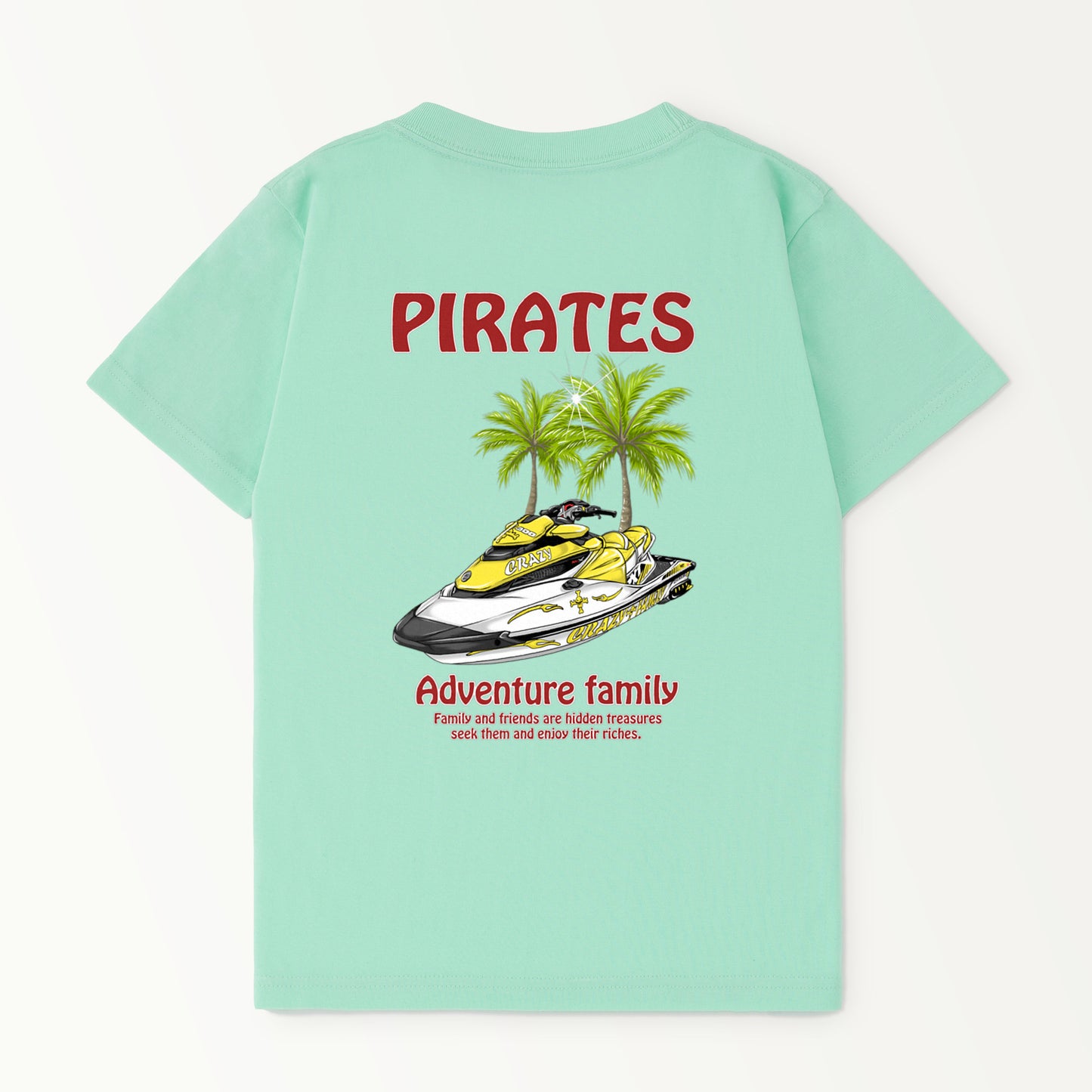 ■マシン　PIRATES様白 ヤシの木 ちびっ子サイズ パステル【Custom design】