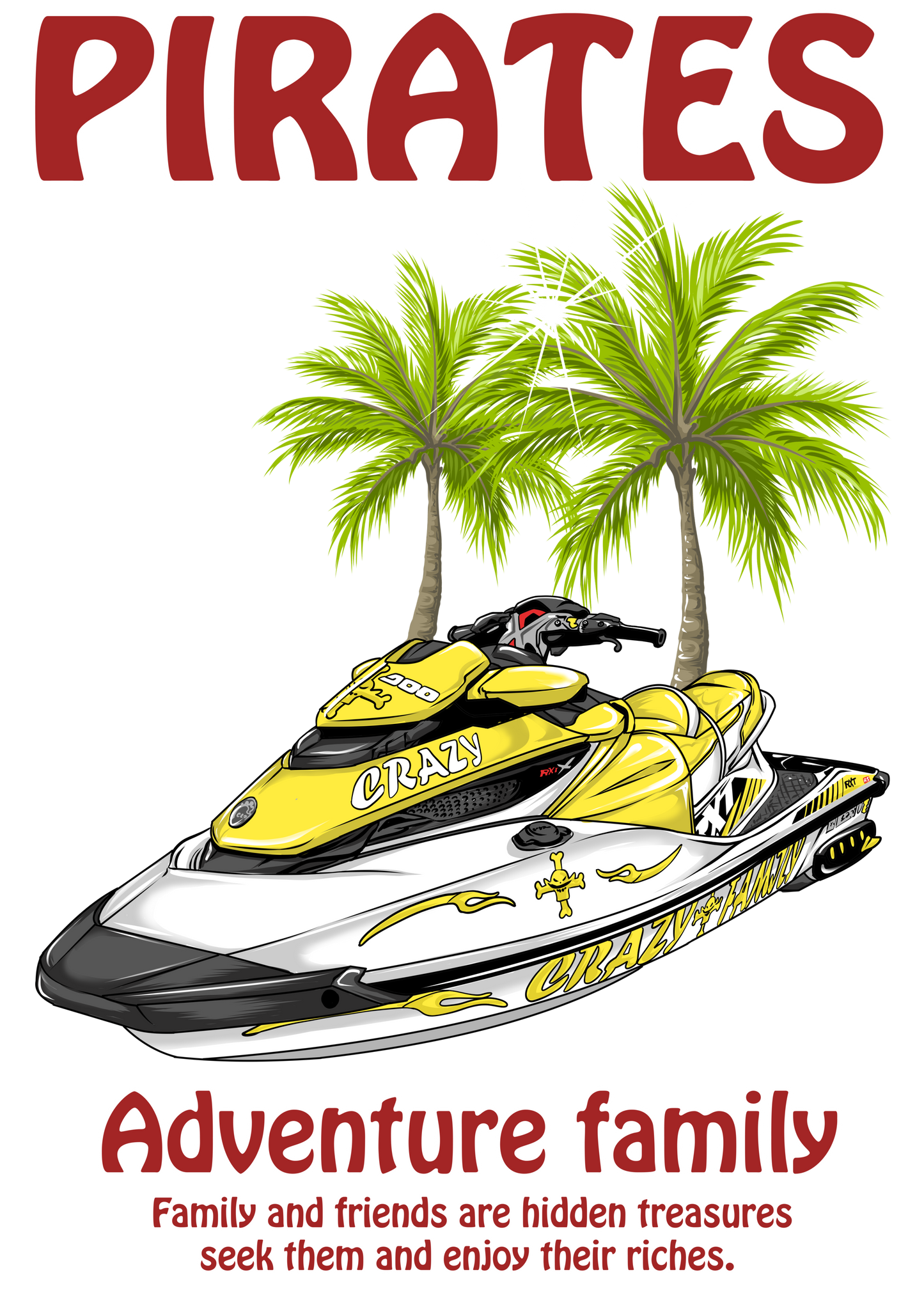 ■マシン　PIRATES様白 ヤシの木 ちびっ子サイズ パステル【Custom design】